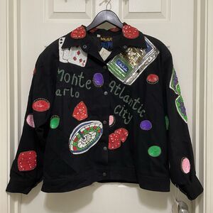 Vintage Modi Denim Jacket NWT Sequins Beaded McBling 90s Y2K Casino Club Party M